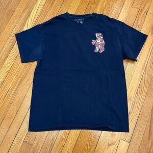 Navy Blue T-shirt with Floral Bear Patch